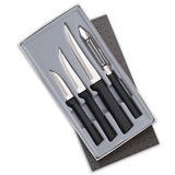 Rada 4-Piece Meal Prep Knife Set in Gift Box, Black Handles