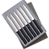 Rada 6 Piece Steak Knife Set in Gift Box, Black Handles