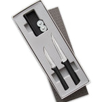 Rada 2 Piece Paring Knife Set with Sharpener and Gift Box, Black Handles