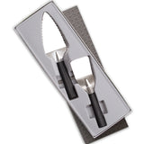 Rada 2 Piece Pie and Dessert Serving Set with Gift Box, Black Handles