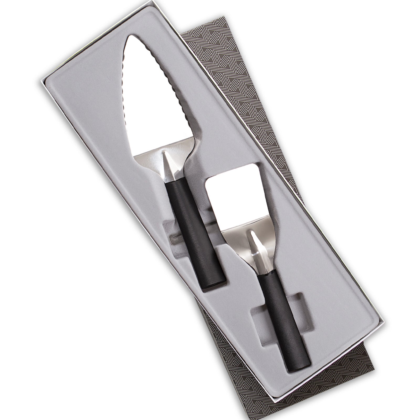 Rada 2 Piece Pie and Dessert Serving Set with Gift Box, Black Handles
