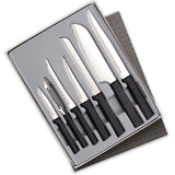 Rada 7 Piece Knife Starter Set with Gift Box, Black Handles