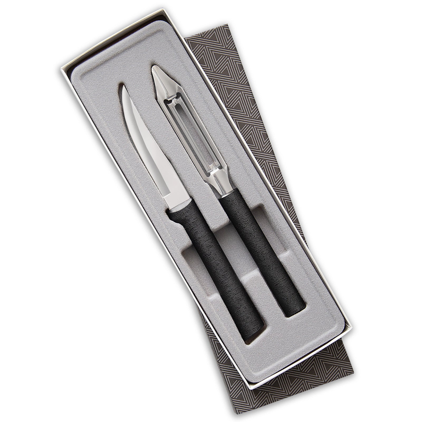 Rada 2-Piece Pare & Peel Knife Set with Gift Box, Black Handles