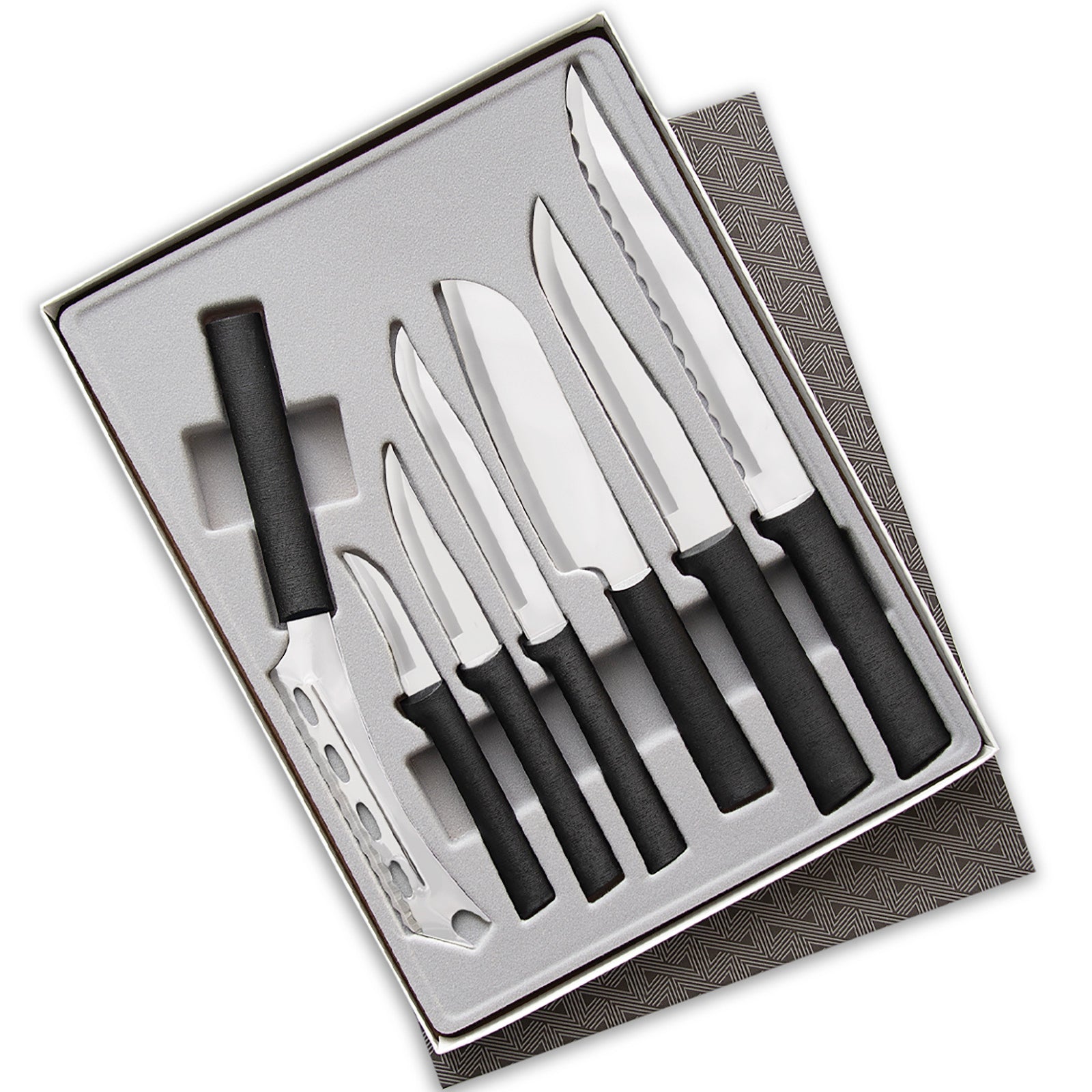 Rada 7 Piece Starter Knife Set Part 2 with Gift Box, Black Handles