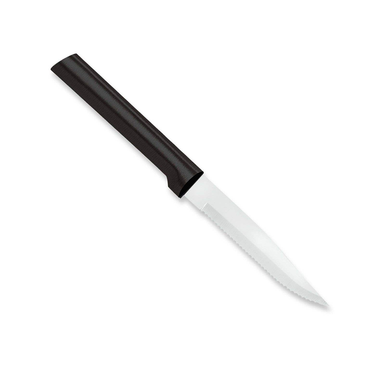 Rada 4 Piece Serrated Steak Knife Set with Gift Box, Black Handles