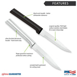Rada 6 Piece Serrated Steak Knives Set with Gift Box, Black Handles