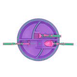 Constructive Eating Garden Fairy Utensil and Divided Plate Set for Kids and Toddlers
