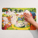 Constructive Eating Garden Fairy Utensil, Divided Plate, and Placemat Set for Kids and Toddlers