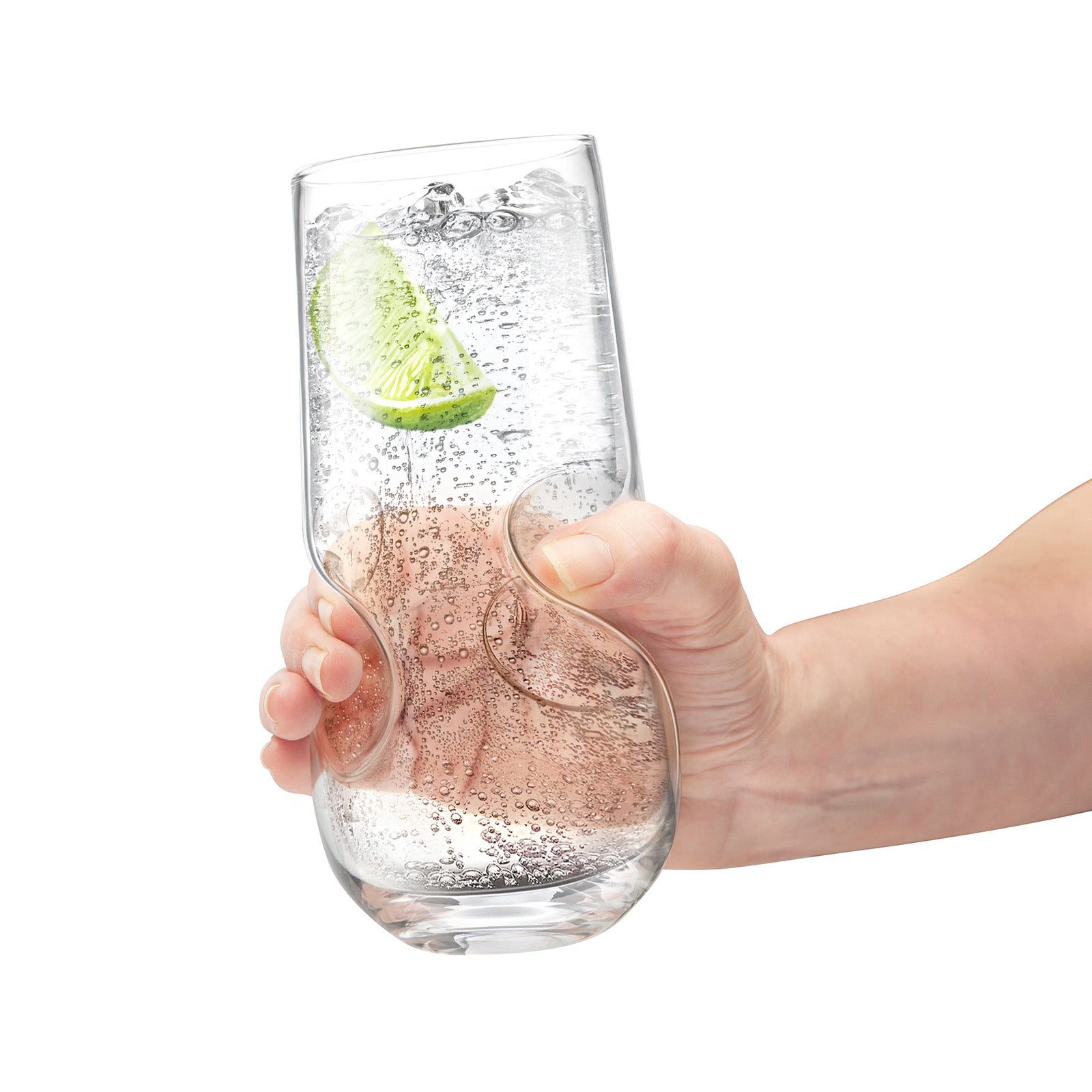 Final Touch Bubbles Seltzer / Bubbly Beverage Glasses - Set of 4 - 17 oz (500 ml)