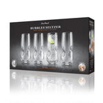 Final Touch Bubbles Seltzer / Bubbly Beverage Glasses - Set of 4 - 17 oz (500 ml)