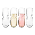 Final Touch Bubbles Sparkling Wine / Champagne Stemless Glasses - Set of 4