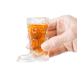 Final Touch Wild West Cowboy Boot Shotglass Set with Horseshoe Shaped Serving Tray, Gray