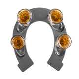 Final Touch Wild West Cowboy Boot Shotglass Set with Horseshoe Shaped Serving Tray, Gray