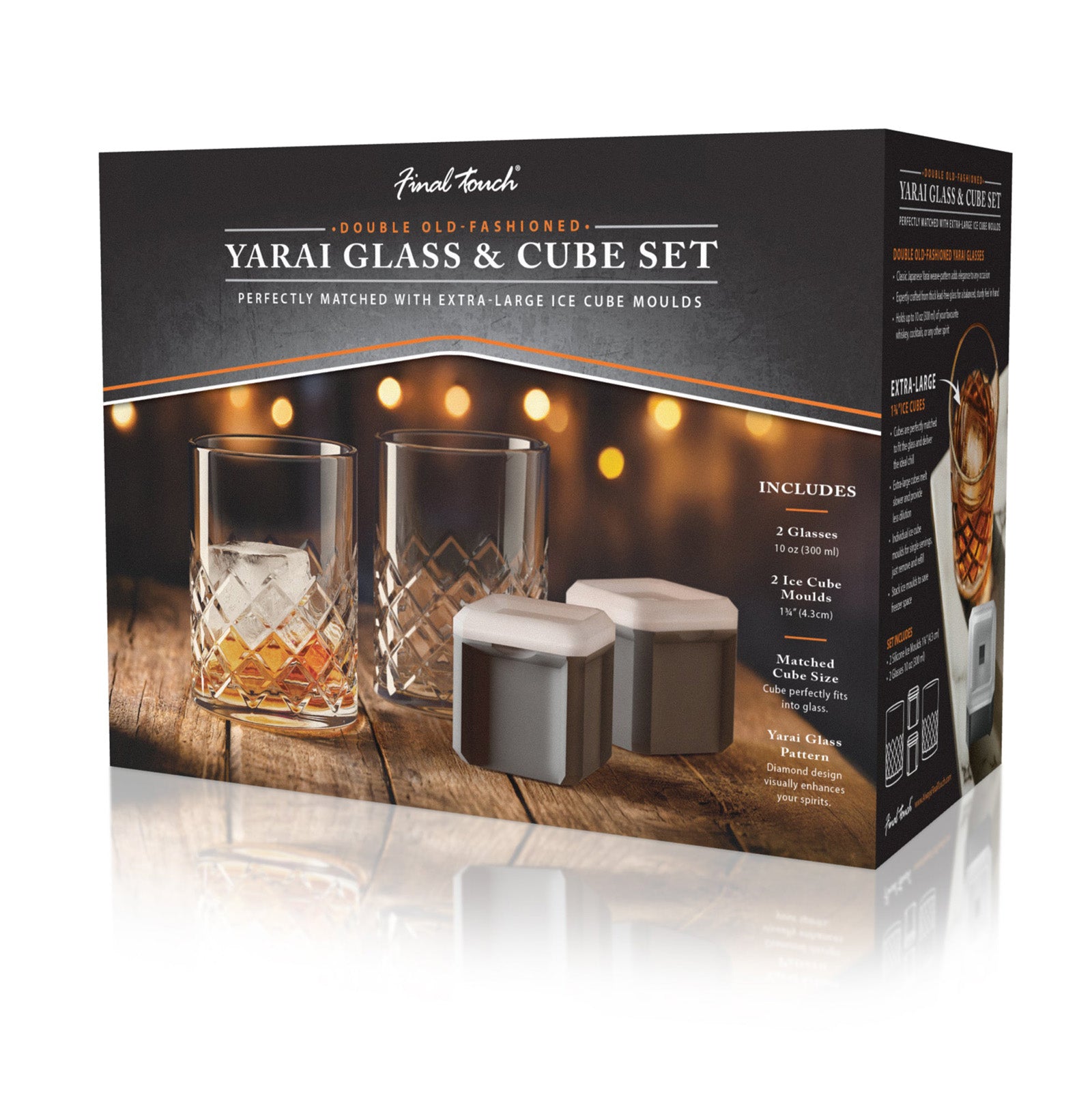 Final Touch Yarai Double Old-Fashioned Glass Set
