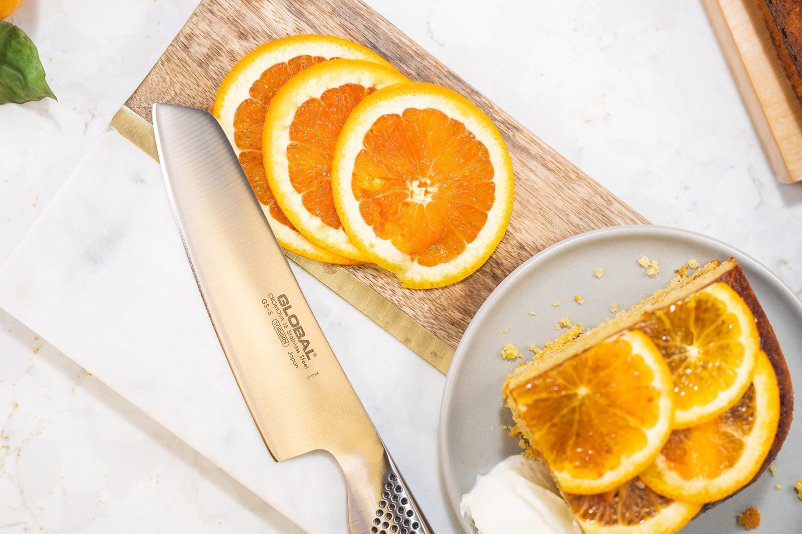 Global UKON 5" Santoku Knife, Hollow Ground