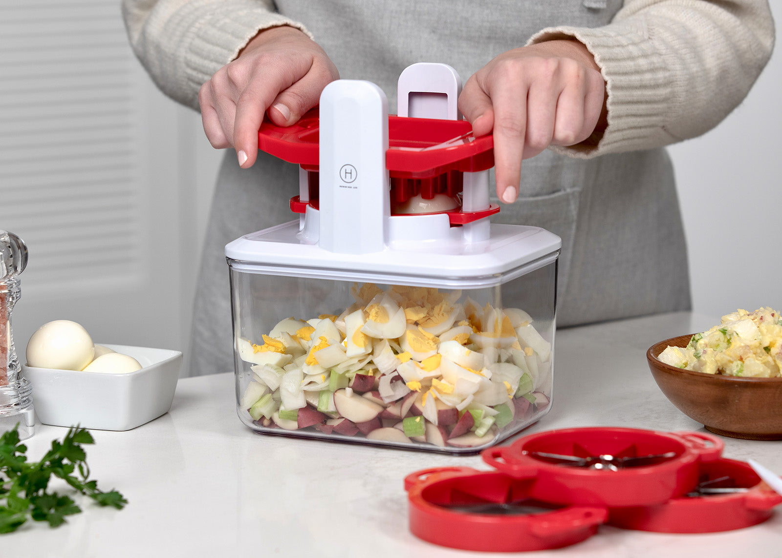 Henning Lee 4-in-1 Fresh Prep Fruit and Veggie Slicer, Green