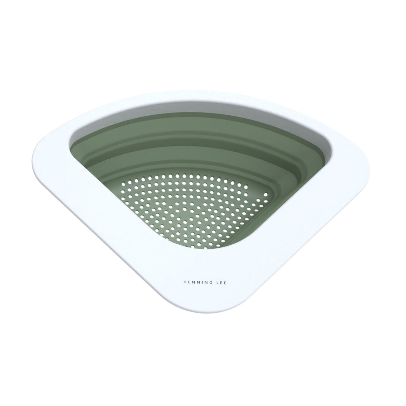 Henning Lee Corner Sink Colander, Triangular Sink Strainer for Fruits, Vegetables & Pasta