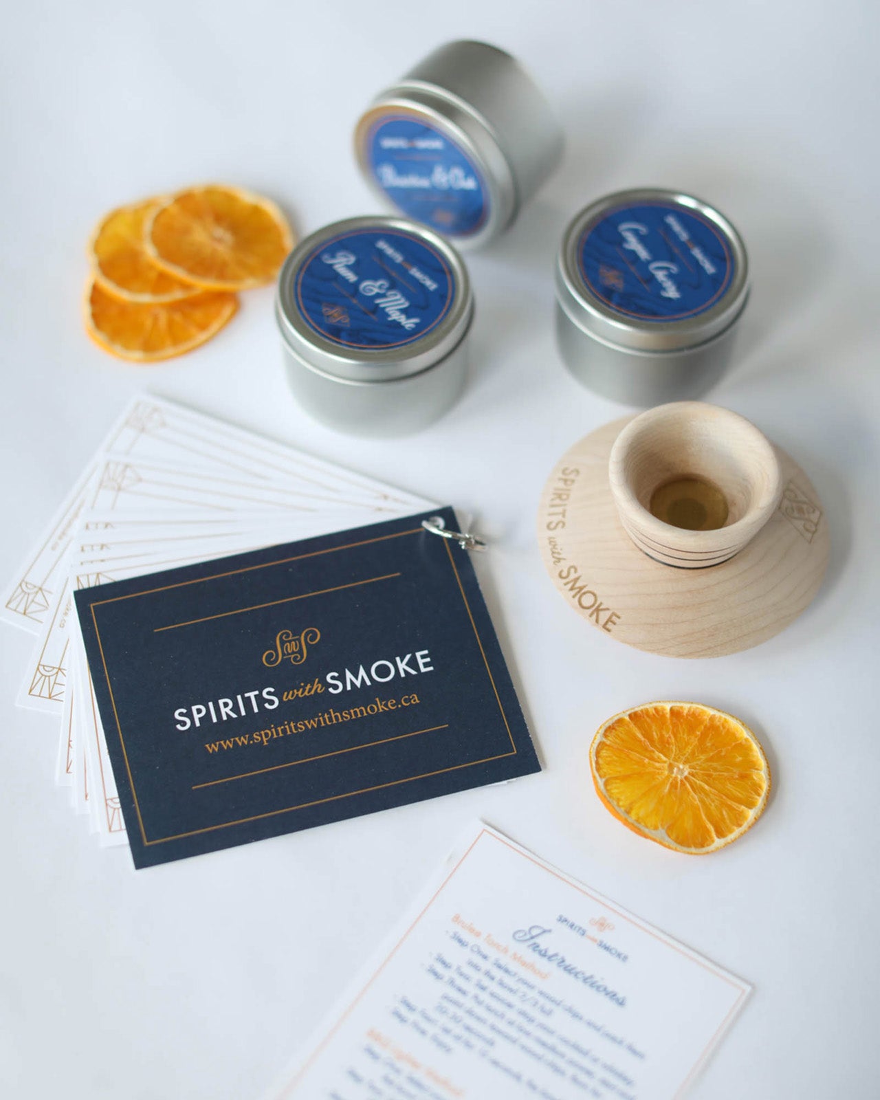 Spirits with Smoke Smoking Saucer Set - 1 Maple Wood Saucer, 3 Wood Chips for Cocktail Smoker & 4 Coasters