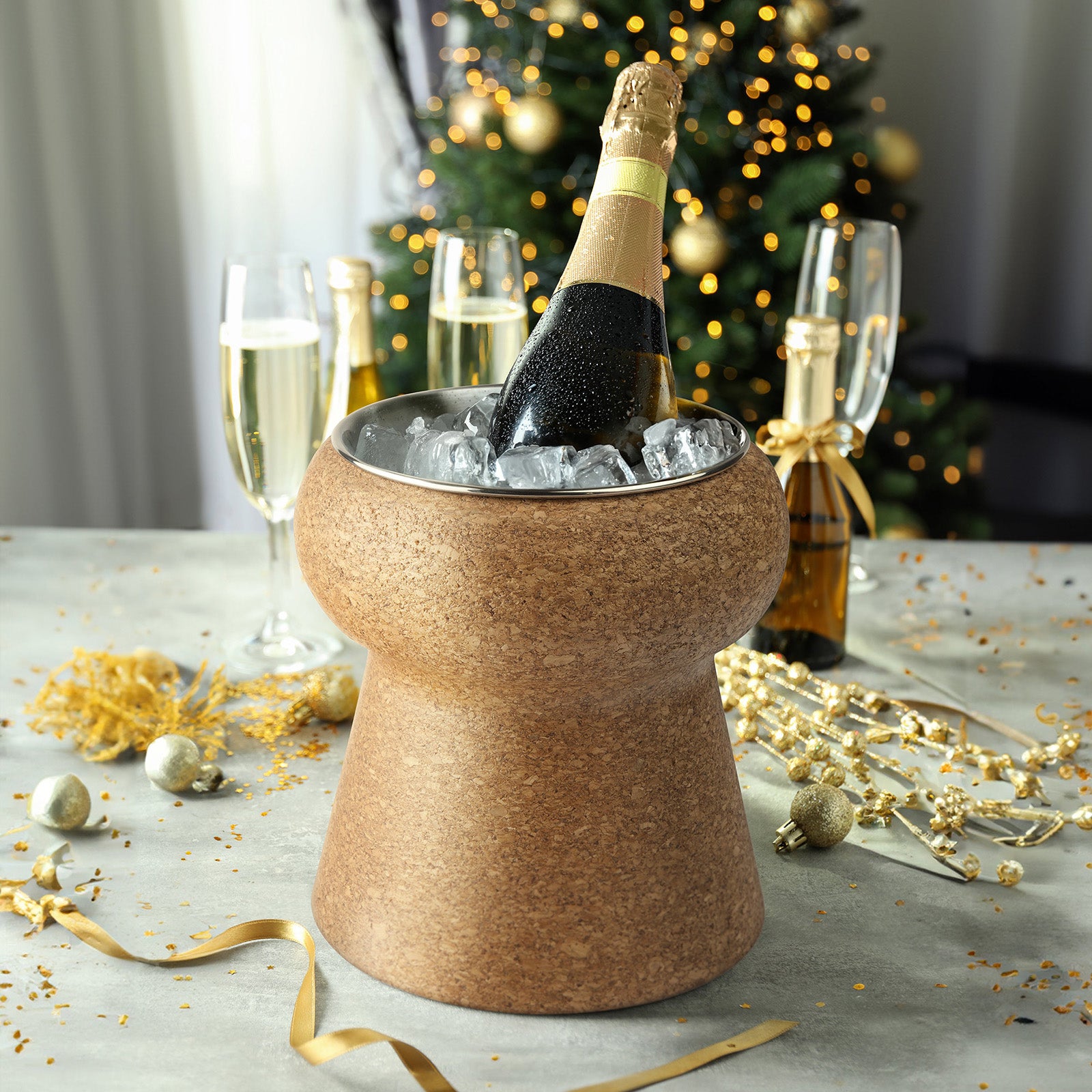 Final Touch Champagne & Wine Cork Beverage Bin