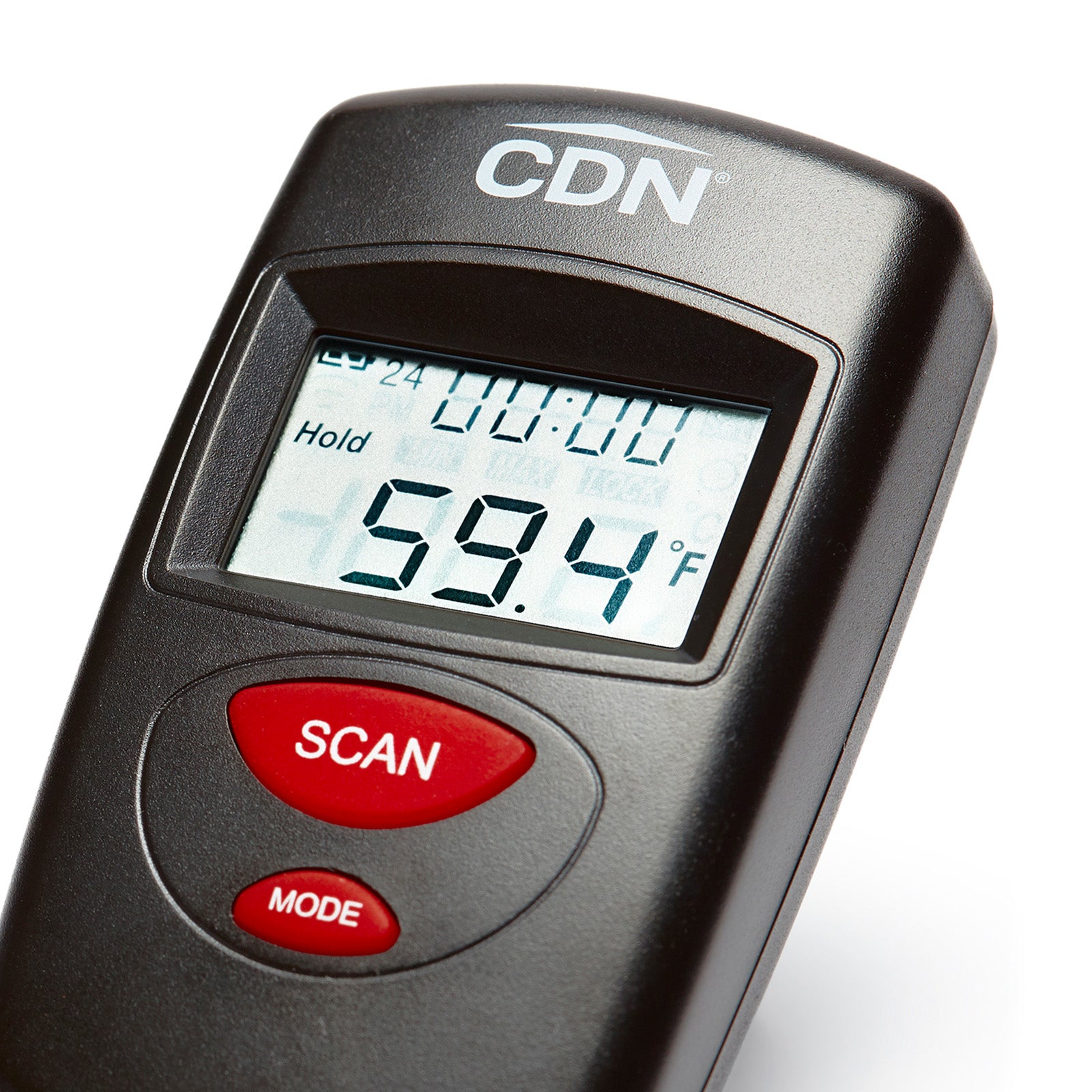 CDN 3 Function Infrared Thermometer, Timer & Clock, Easy-to-Read Display, Black