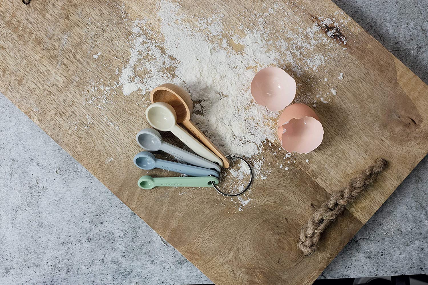 ZEAL Perfect Measure Silicone Measuring Spoons, Set of 5, Coastal Colors