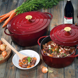 Kuchenprofi Provence Enameled Cast Iron Oval Dutch Oven, 13" L, 7.4 qt, Classic Black
