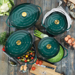 Kuchenprofi Provence Enameled Cast Iron Casserole, 11" dia., 4.1 qt, Classic Black
