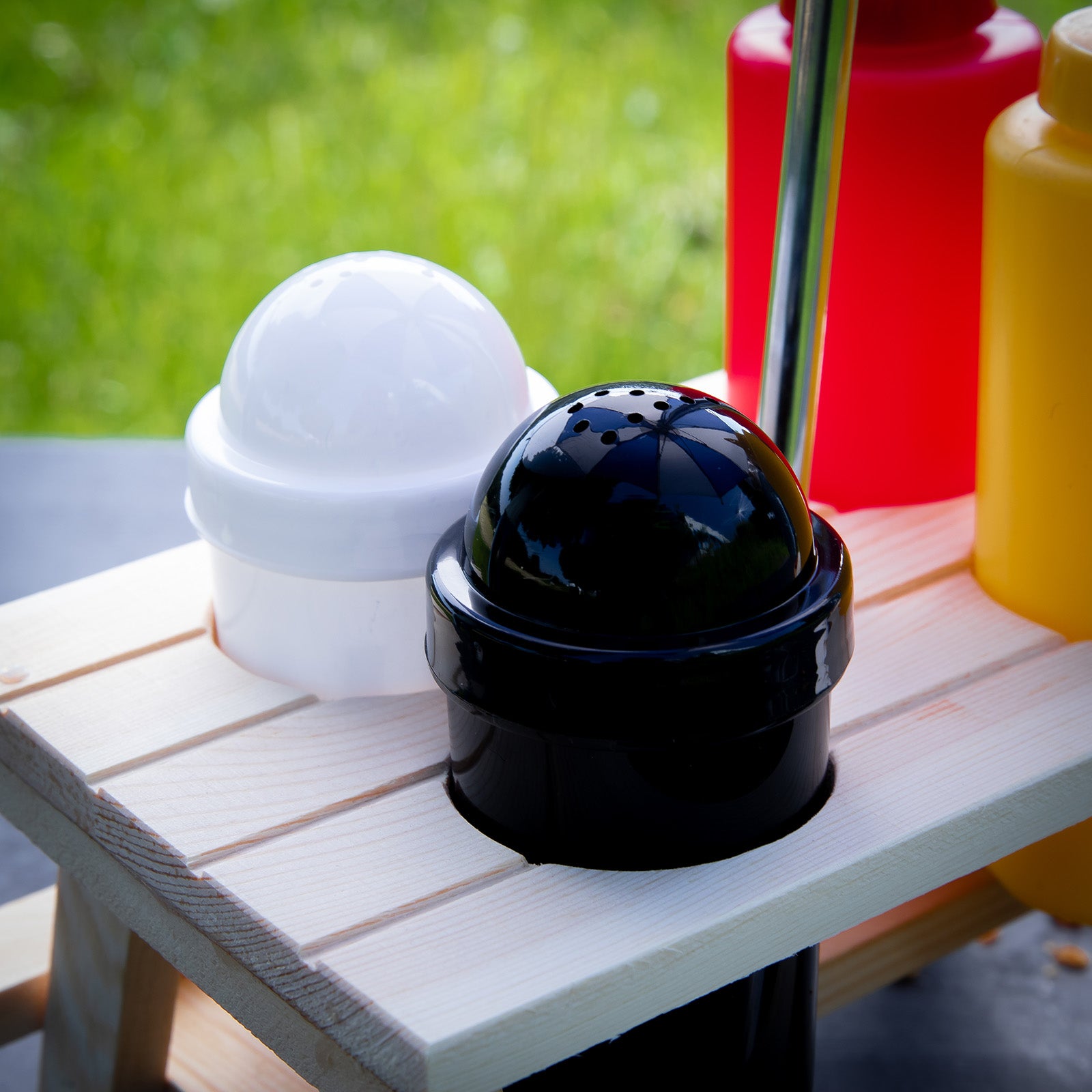 Kuchenprofi Picnic Condiment Set for Ketchup, Mustard, Salt & Pepper, 6 Piece Set