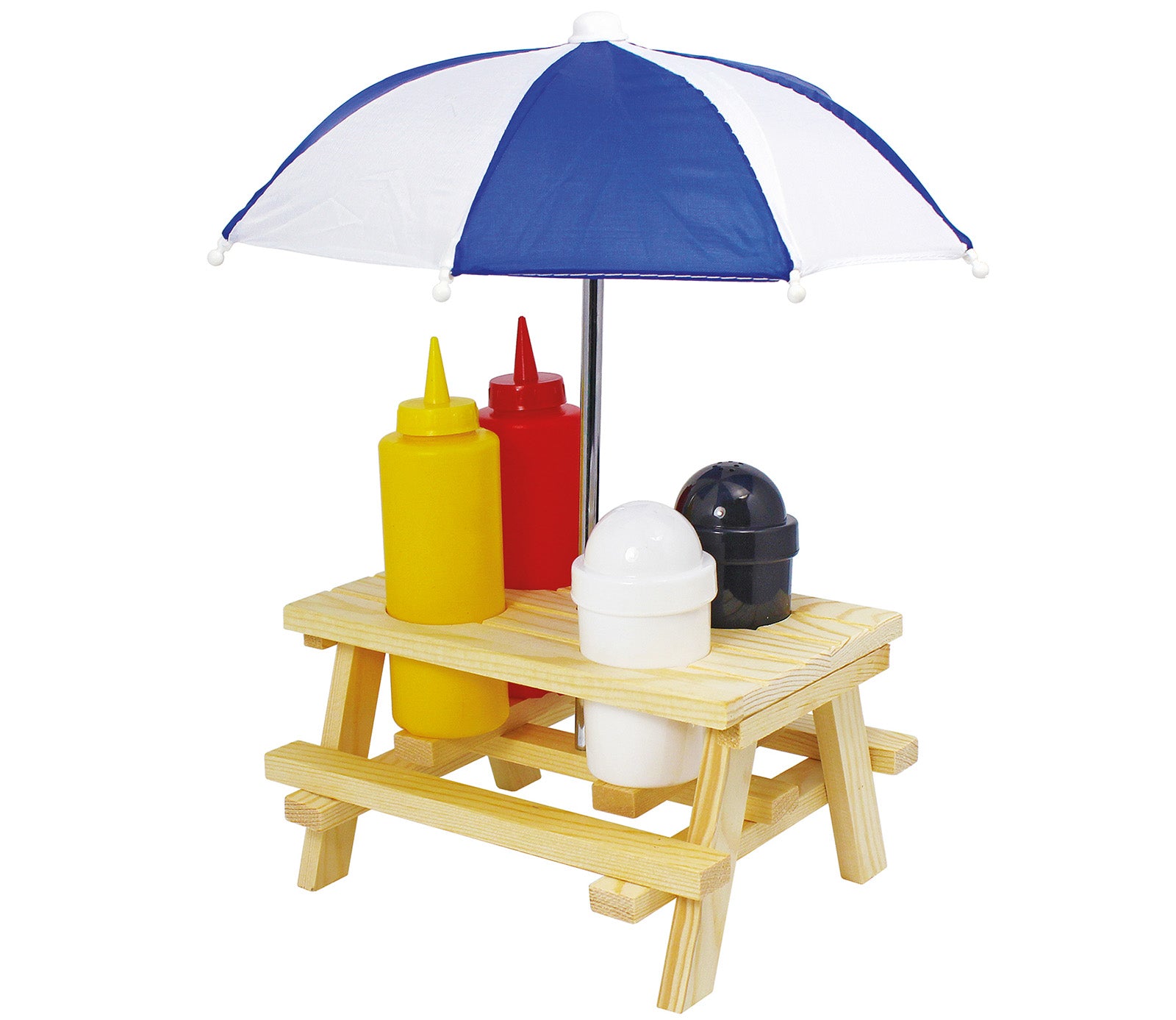 Kuchenprofi Picnic Condiment Set for Ketchup, Mustard, Salt & Pepper, 6 Piece Set