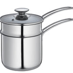 Kuchenprofi Mini Double Boiler Set w/ Glass Lid, 1.6 qt., 5.5-Inch Diameter