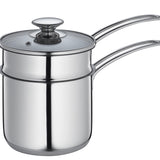 Kuchenprofi Mini Double Boiler Set w/ Glass Lid, 1.6 qt., 5.5-Inch Diameter