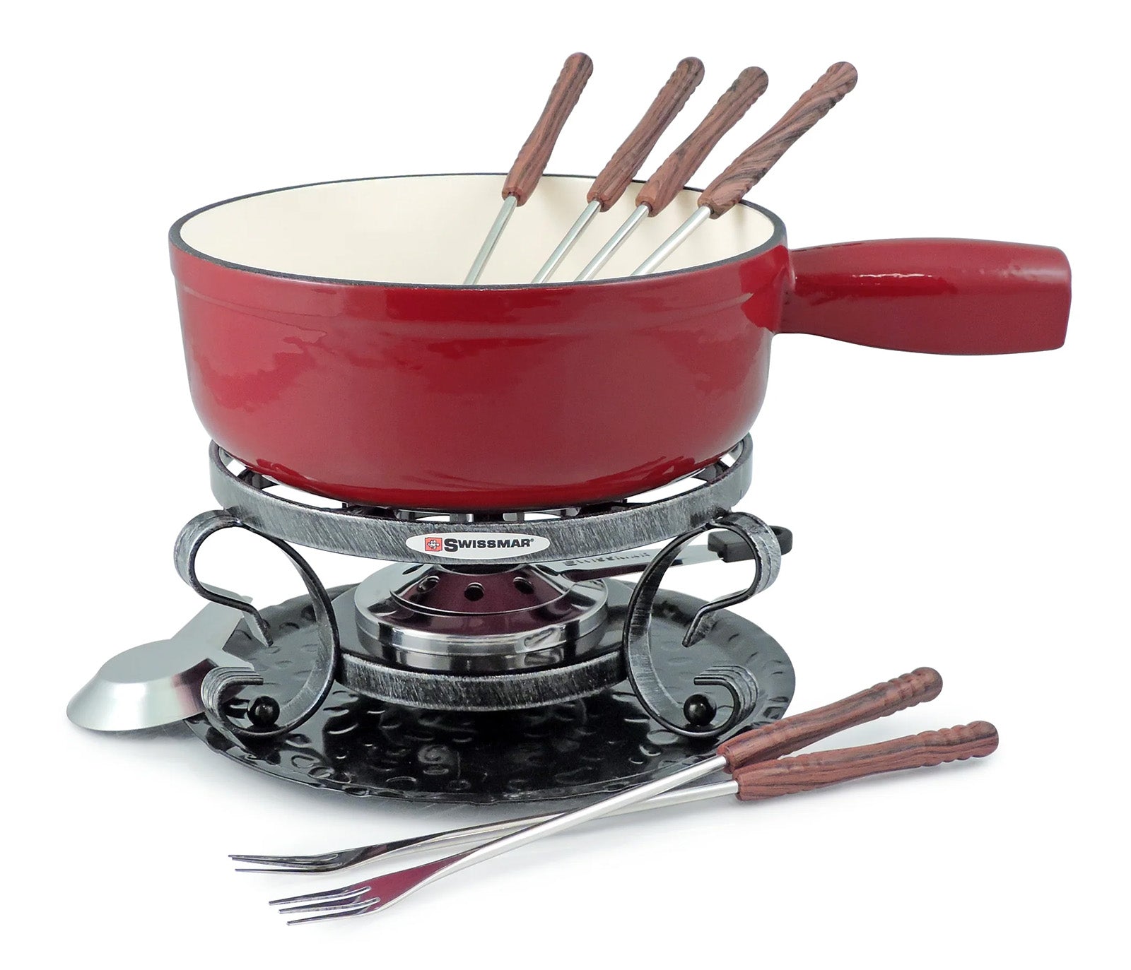 Swissmar Lugano 9 Piece Fondue Set, Cherry