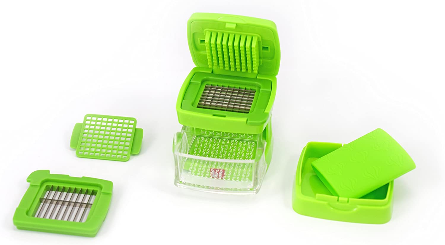 Kitchen Innovations Garlic-A-Peel Garlic Press, Crusher, Cutter, Mincer, and Storage Container, Green