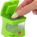 Kitchen Innovations Garlic-A-Peel Garlic Press, Crusher, Cutter, Mincer, and Storage Container, Green
