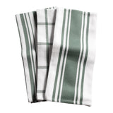 KAF Home Centerband/Basketweave/Windowpane Kitchen Towels, Set of 3, Agave