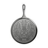 Lodge Day of the Dead 10.5 Inch Sugar Skull Cast Iron Griddle