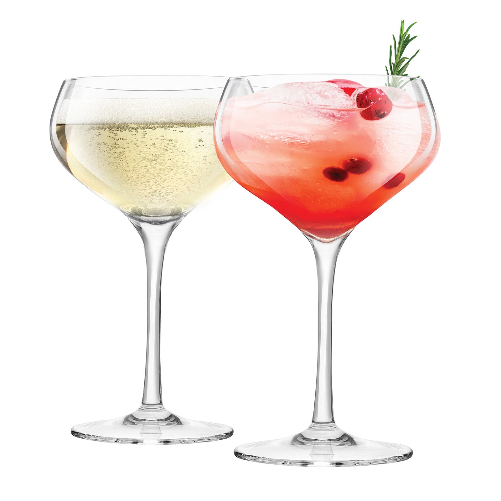 Final Touch Coupe Lead-Free Crystal Glasses - Set of 2