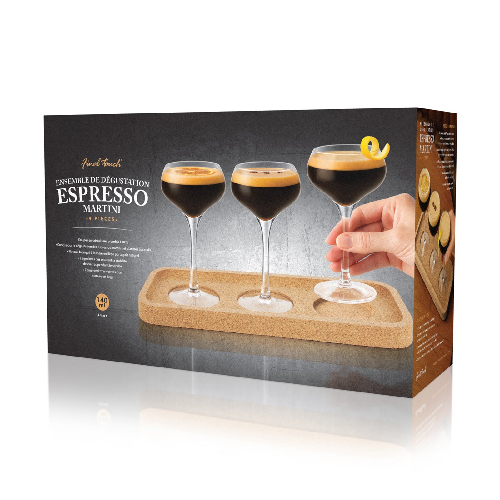 Final Touch Espresso Martini Flight Set - 4 Pieces - 4.75 oz (140 ml)