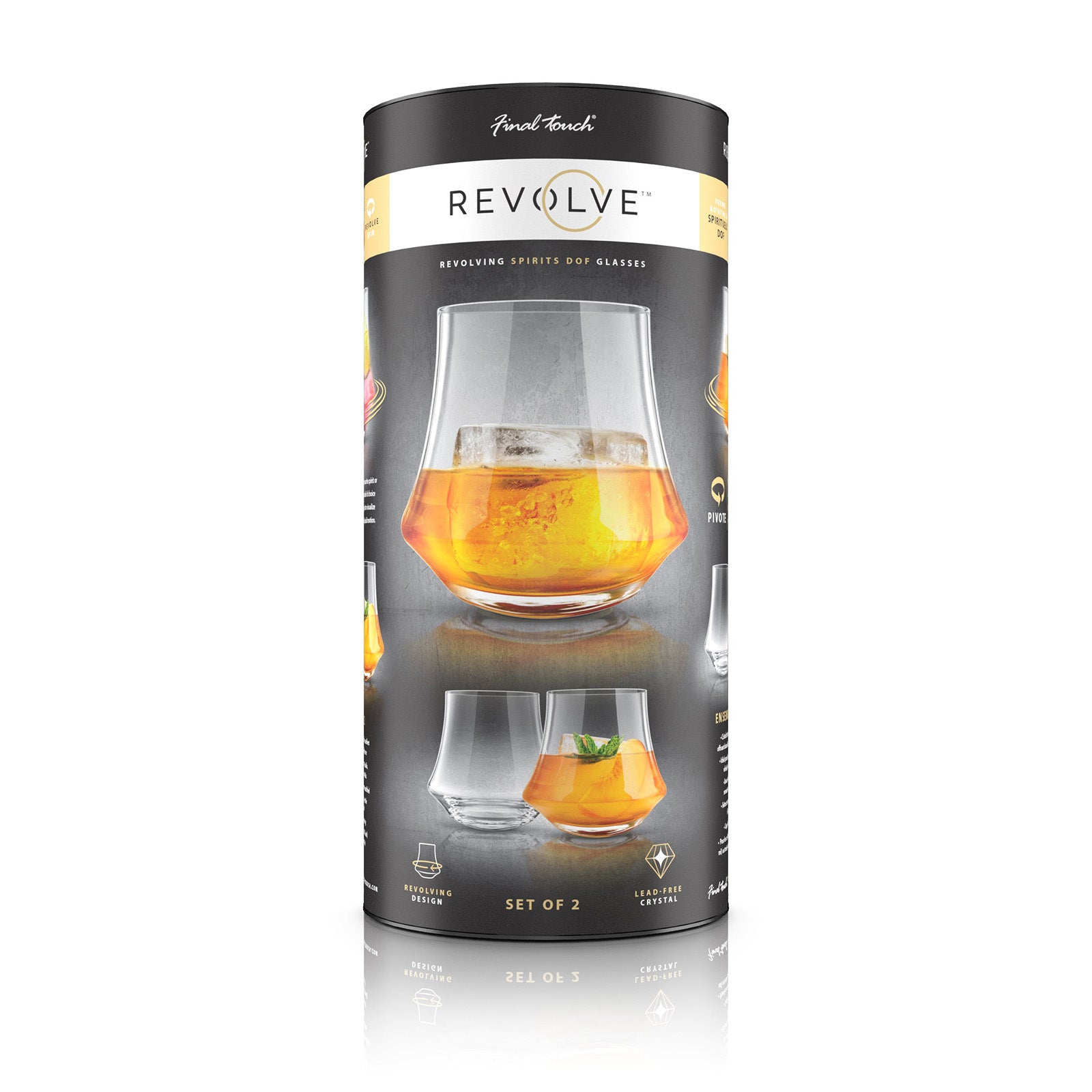 Final Touch Revolve - Revolving DOF Glass - Set of 2 - 13.5 oz (400ml)