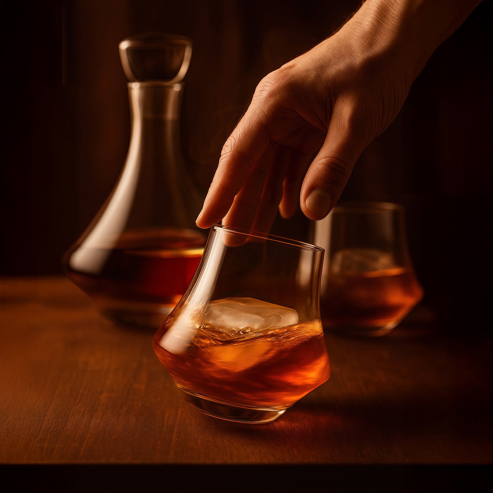 Final Touch Revolve Decanter Set with 2 Revolve DOF Glasses