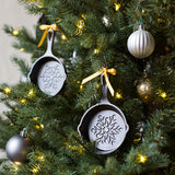 Lodge 3.5-Inch Mini Cast Iron Holiday Skillet, Snowflake Imprint