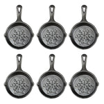 Lodge 3.5-Inch Mini Cast Iron Holiday Skillet, Snowflake Imprint, Set of 6