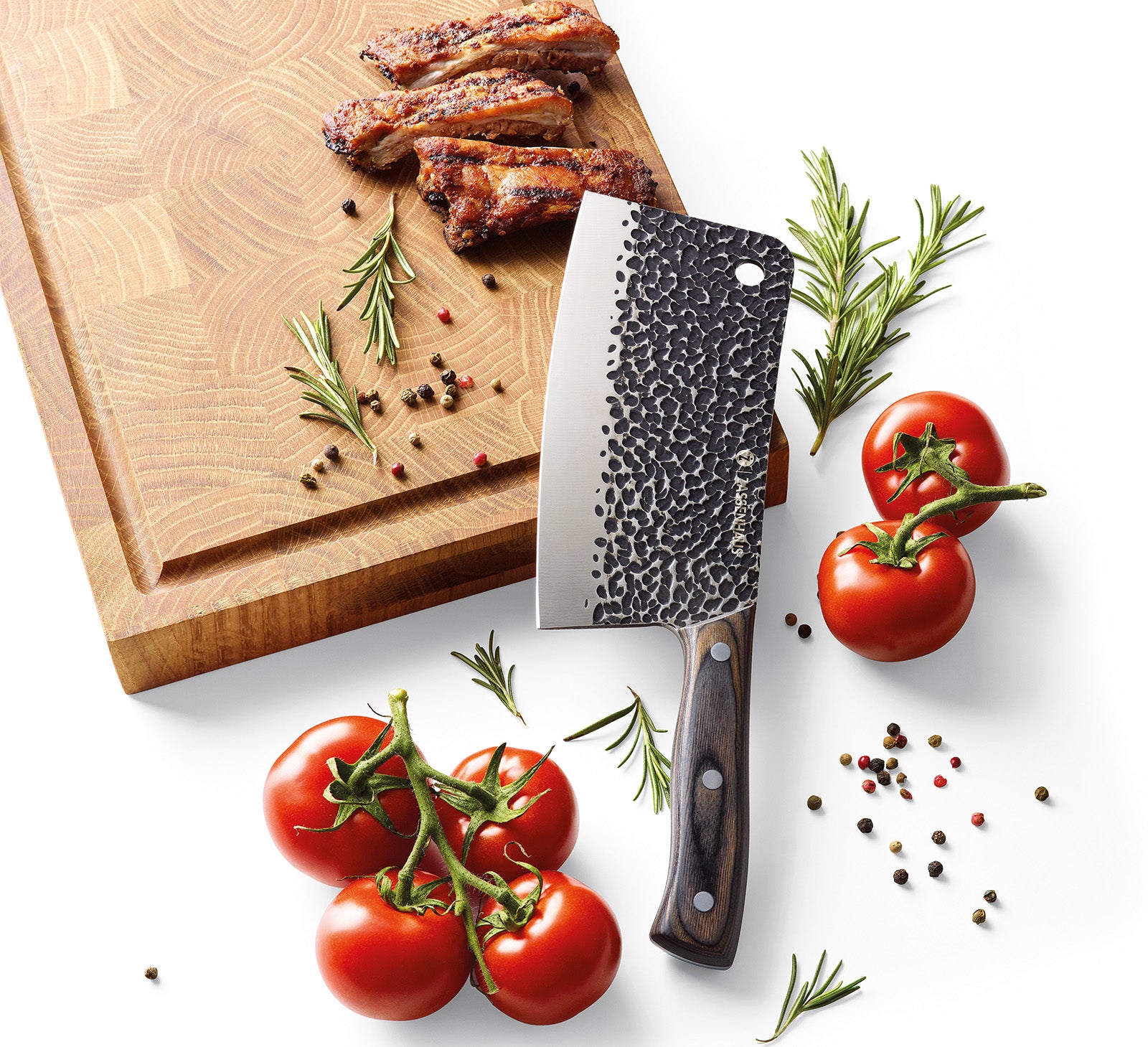 Zassenhaus Cleaver Chef's Knife, Wood Handle, 10.5"