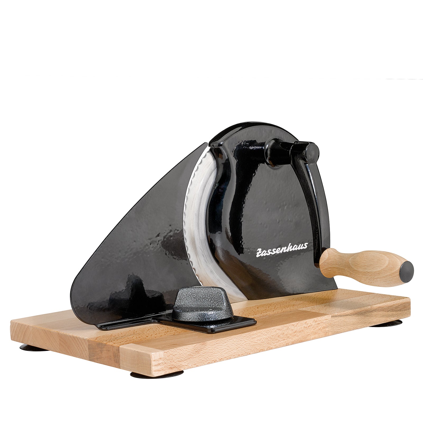 Zassenhaus Manual Bread Slicer, Hand Crank Home Bread Slicer, 11.75" x 8", Black