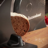 Zassenhaus Manual Bread Slicer, Hand Crank Home Bread Slicer, 11.75" x 8", Gray