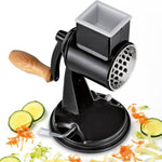 Zassenhaus Classic Drum Grater with Suction Base, 2 Grating Drums, Pestle, and Vegetable Cutter, Black