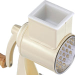 Zassenhaus Classic Drum Grater with Suction Base, 2 Grating Drums, Pestle, and Vegetable Cutter, Cream