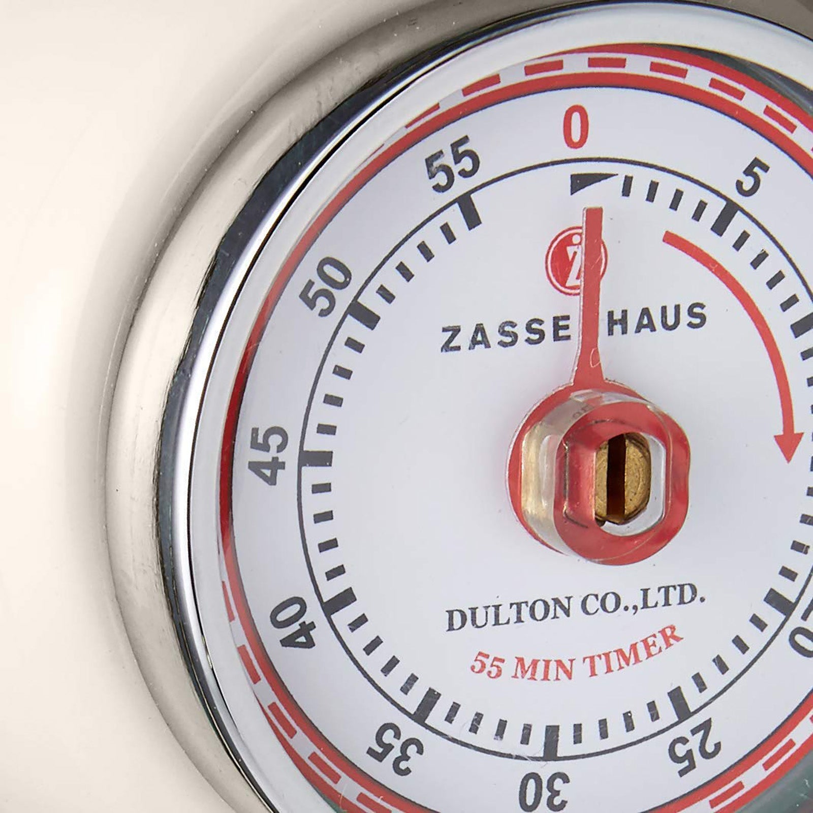 Zassenhaus Magnetic Retro 60 Minute Kitchen Timer, 2.75-Inch, Cream