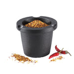Zassenhaus Cast Iron Spice Grinding Set with Beechwood Lid, 3" Grinder, Black