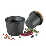 Zassenhaus Cast Iron Spice Grinding Set with Beechwood Lid, 3" Grinder, Black